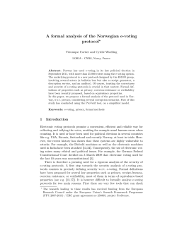A formal analysis of the Norwegian e-voting protocol