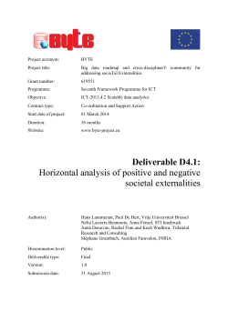 Deliverable D4.1: Horizontal analysis of positive and negative
