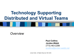 Technology Support for Distributed and Virtual Teams - Jordan-Webb
