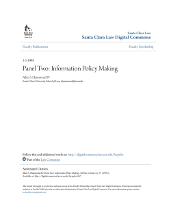 Panel Two: Information Policy Making