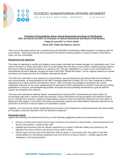 Concept Note - Protection of Humanitarian Action: Sexual