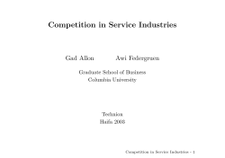 Competition in Service Industries
