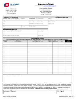 Statement of Claim - JK Moving Services