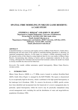 spatial fire modeling in mkuze game reserve: a case study