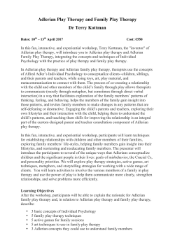 Adlerian Play Therapy and Family Play Therapy