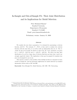 In$Sample and Out$of$Sample Fit: Their Joint Distribution and its