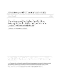 Open Access and the Author-Pays Problem: Assuring Access for