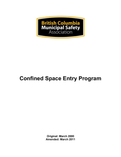 Confined Space Entry Permit - BC Municipal Safety Association