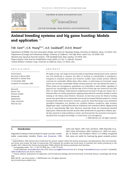 Animal breeding systems and big game hunting: Models and