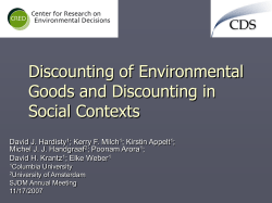 Temporal Discounting of Environmental Outcomes