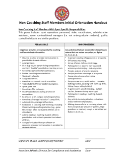 Non-‐Coaching Staff Members Initial Orientation Handout