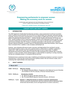 Empowering parliaments to empower women Making the economy