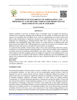 assessment on suitability of normalizing and probability type benthic