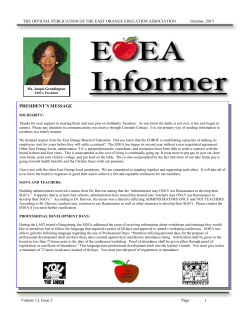 October 2015 (revised) - EAST ORANGE EDUCATION ASSOCIATION