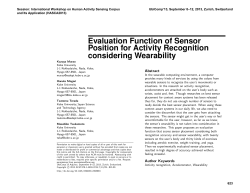Evaluation Function of Sensor Position for Activity Recognition