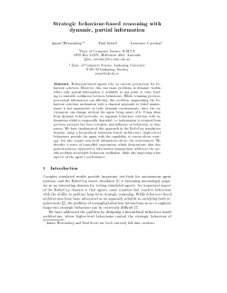 Strategic behaviour-based reasoning with dynamic, partial information