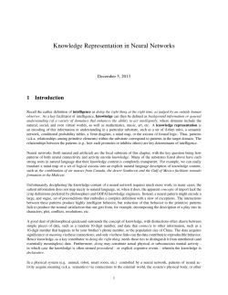 Knowledge Representation in Neural Networks