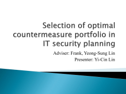 Selection of optimal countermeasure portfolio in IT security planning