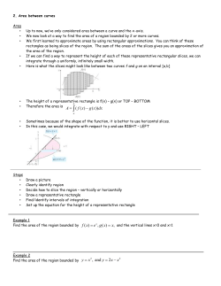 2. Area between curves Area Up to now, we`ve only considered area