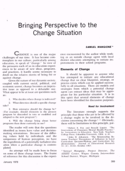 Bringing Perspective to the Change Situation