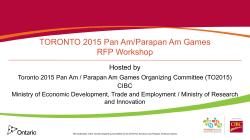 PowerPoint Presentation - Toronto 2015 Pan Am Games