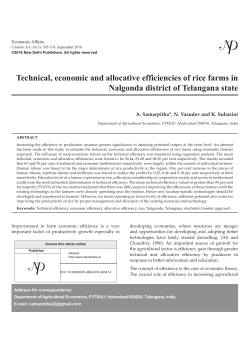 Technical, economic and allocative efficiencies of rice farms in