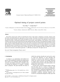 Optimal timing of project control points