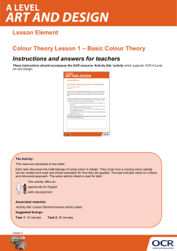 A Level Art and Design Lesson Element Teachers` Instructions(Basic