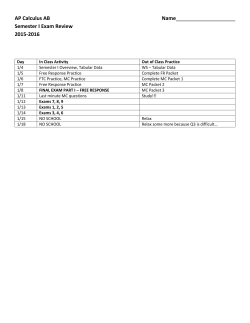 AP Calculus AB Name Semester I Exam Review 2015-2016