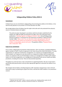 1 Safeguarding Children Policy 2015