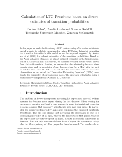 Calculation of LTC Premiums based on direct estimates of transition