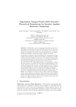 Algorithmic Tamper-Proof (ATP) Security
