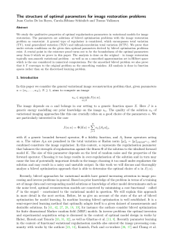 The structure of optimal parameters for image