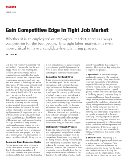Gain Competitive Edge in Tight Job Market