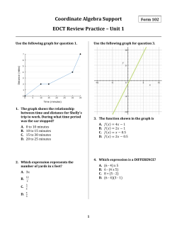 Form 102 Coordinate Algebra Support EOCT