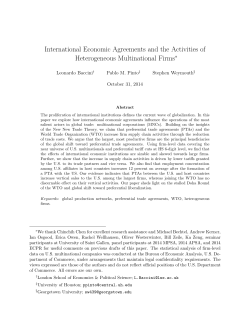 International Economic Agreements and the Activities of
