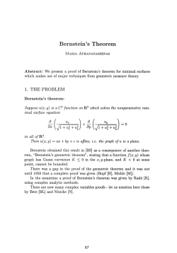 Bernstein`s Theorem