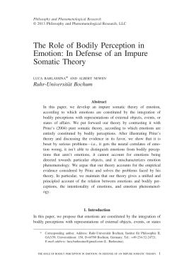 In Defense of an Impure Somatic Theory - Ruhr