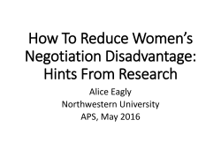 APS NegotiationEagly