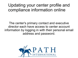 Updating your center profile and compliance information online