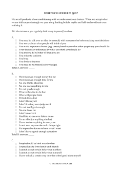 beliefs/values/rules quiz