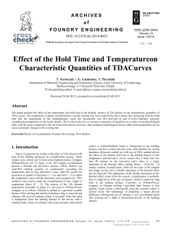 Effect of the Hold Time and Temperatureon
