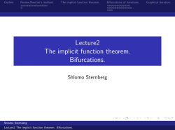 Lecture2 The implicit function theorem. Bifurcations.