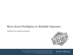 Move from Firefighter to Reliable Operator - Info