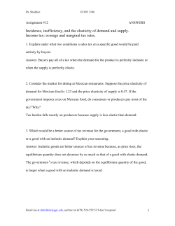 Incidence, inefficiency, and the elasticity of demand and supply