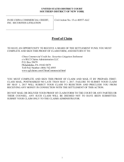 Proof of Claim