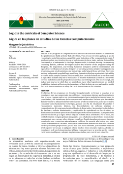 Logic in the curricula of Computer Science L&oacute;gica en los planes de