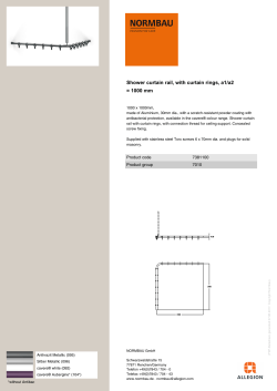 Shower curtain rail, with curtain rings, a1/a2 = 1000 mm