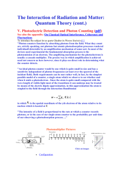 The Interaction of Radiation and Matter: Quantum