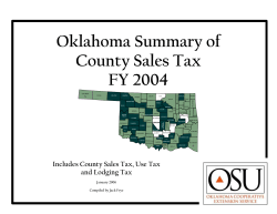 County Sales Tax Summary - Rural Development
